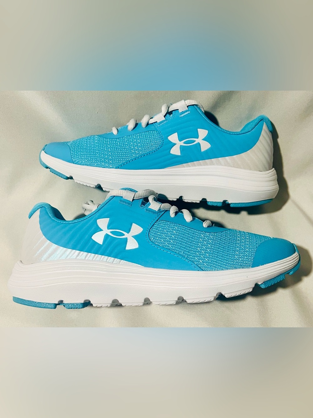 Under Armour Kids' Bright Blue and White Athletic Sneakers